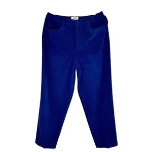 Talbots Womans 12 Petites Blue Stretch Pants Straight Leg High Rise